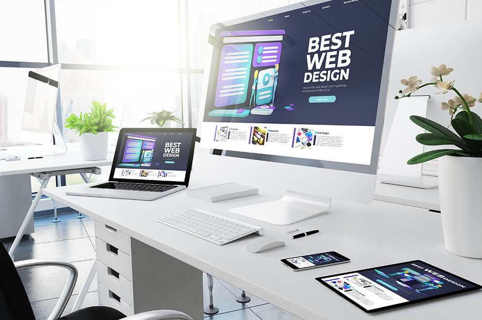 office-responsive-devices-design-website-3d-rendering office-responsive-devices-design-website-3d-rendering
